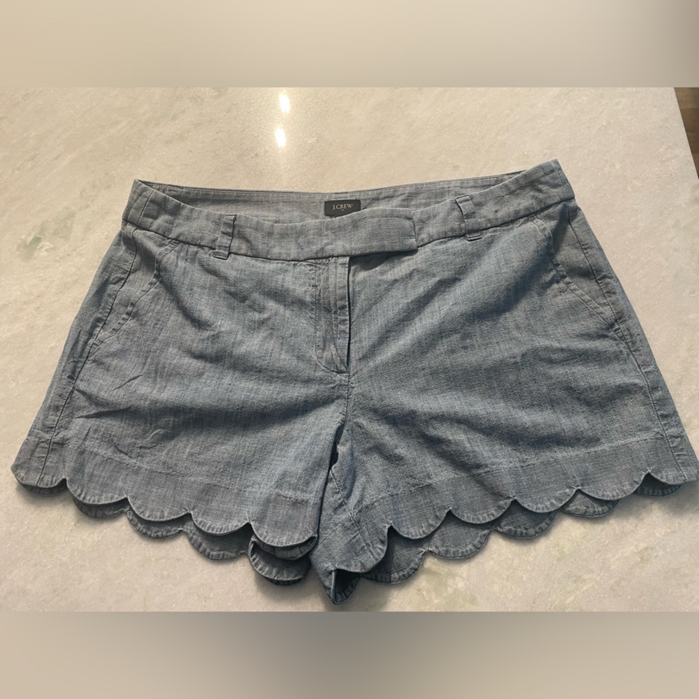 J. Crew Scalloped linen Shorts